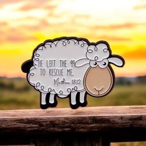 Zinc Alloy Cartoon Sheep Enamel Pin, Christian Faith Jesus‎ Brooch